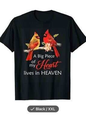 Ladies XXL Black t shirt A Bog Piece of my Heart lives in Heaven